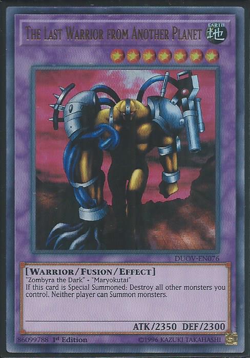 Ultra Rare Yugioh Duov En076 The Last Warrior From Another Planet Yu Gi Oh Campingmasnou Collections