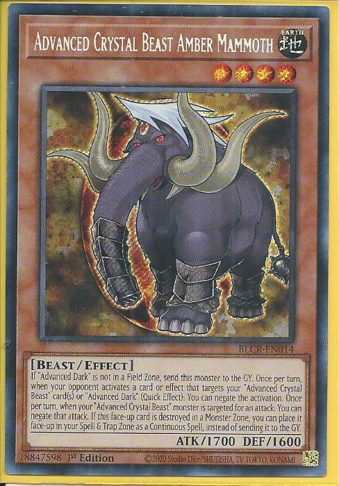 Blcr En014 Advanced Crystal Beast Amber Mammoth Secret Rare Battles Of Legend Crystal Revenge Trading Card Mint Yugioh Cardfight Vanguard Trading Cards Cheap Fast Mint For Over 25 Years
