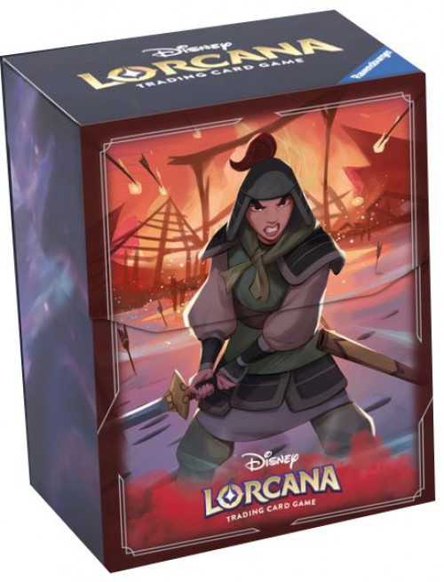 DISNEY LORCANA MULAN DECK BOX! HOLDS UP TO 80 SLEEVED CARDS! LIMIT 1 per  customer AND LIMIT 2 Total RISE OF THE FLOODBORN ITEMS per customer!