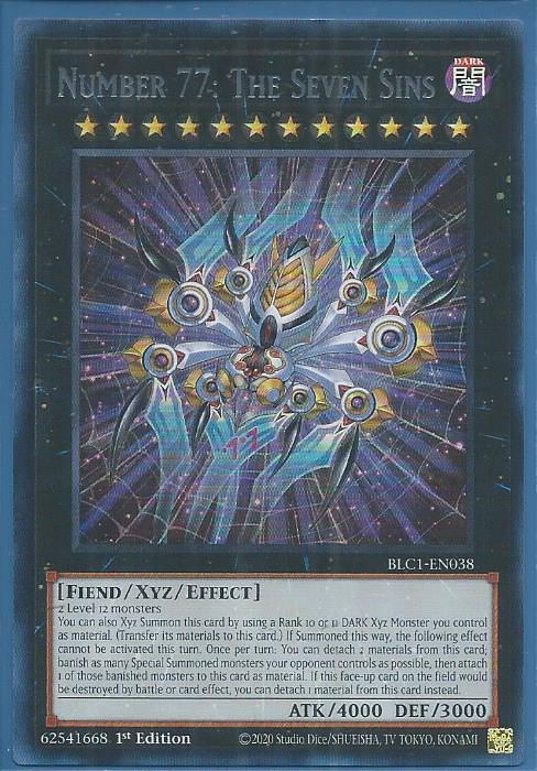 BLC1-EN038S Number 77 The Seven Sins - Silver Ultra Rare